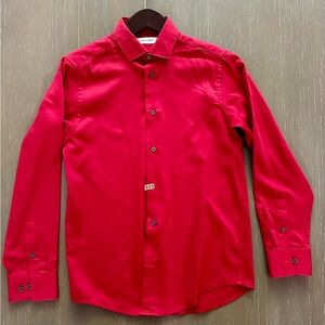 Calvin Klein Boys’ Long Sleeve Slim Fit Dress Shirt - Size 14 EUC